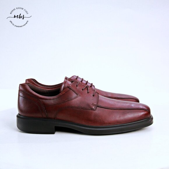 Ecco Helsinki 2.0 Leather Bike Toe Derby Brown Men EU 46
